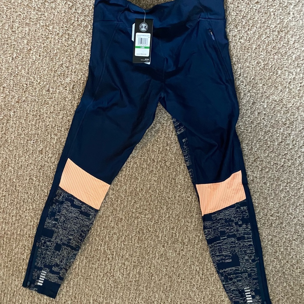 NWT, Navy with Peach Accent - Under Armour Pants